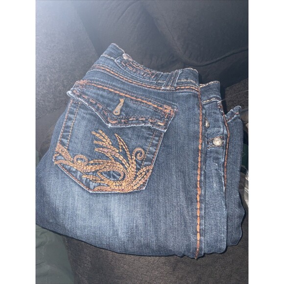 Cruel Loren Straight Flare Legs Jeans - Blue Size: 7XL Stitched Rodeo Cowboy Sty - Picture 11 of 13